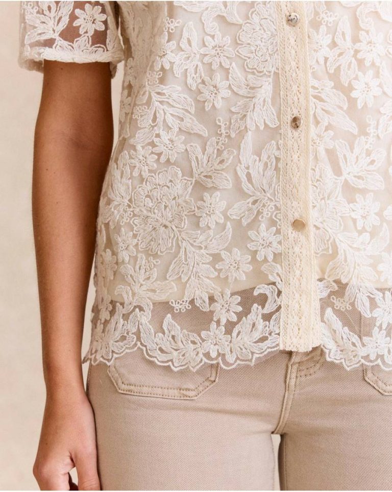 T-Shirts And Tops Polín Et Moi Griselda Embroidered Top Women Raw - Image 5