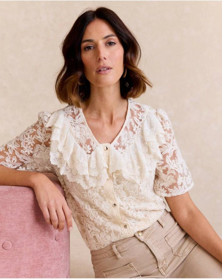 T-Shirts And Tops Polín Et Moi Griselda Embroidered Top Women Raw