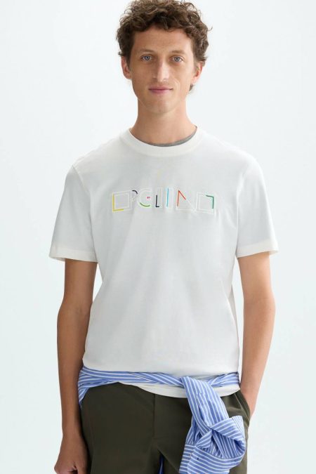 T-Shirts Ecru Men Purificacion Garci Cinta Pg Embroidered T-Shirt