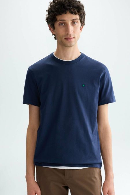 T-Shirts Purificacion Garci Navy Men Cotton T-Shirt