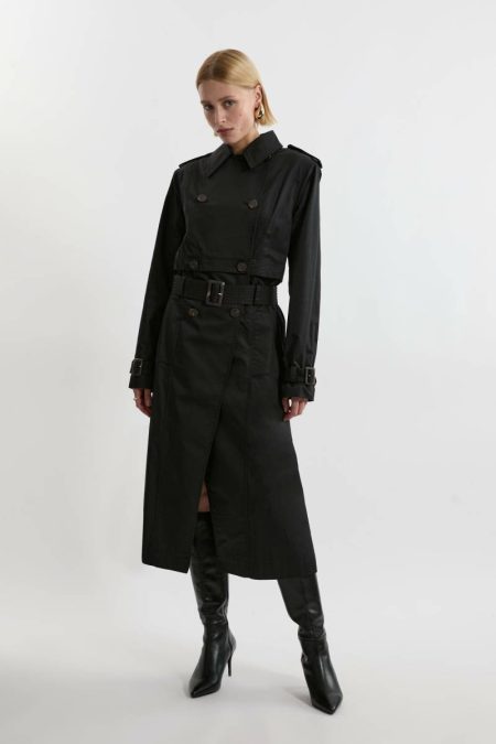 Tailored Cotton Multiway Trench Coat Tailoring Camel Women Karen Millen