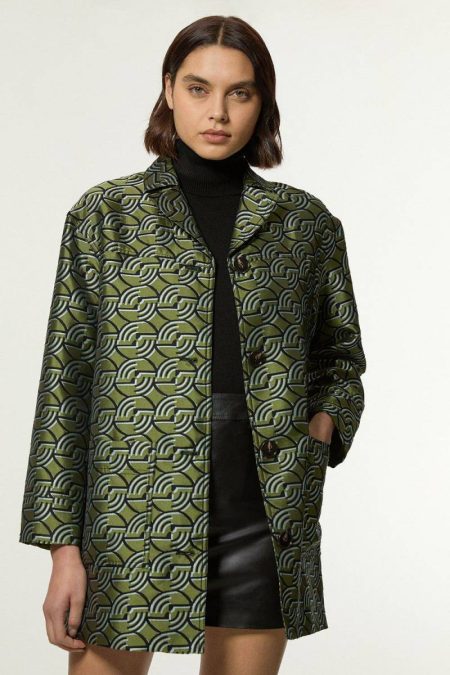 Tailoring Green Karen Millen Geo Jacquard Twill Tailored Jacket Women