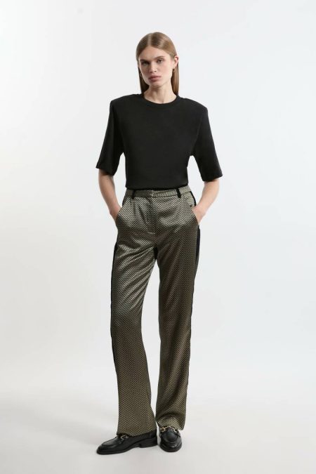 Tailoring Karen Millen Geo Tall Geo Jacquard Velvet Mix Dress Pants Women
