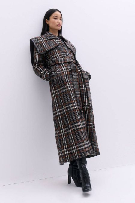 Tailoring Multi Premium Italian Wool Storm Flap Belted Tailored Midaxi Coat Karen Millen Women