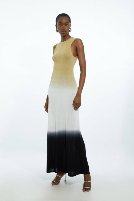 Tailoring Tall Premium Viscose Knit Ombre Maxi Dress Multi Karen Millen Women