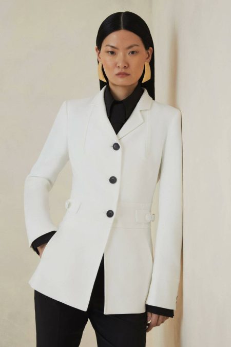 Tailoring The Founder Compact Stretch Tailored Tab Jacket Karen Millen Women