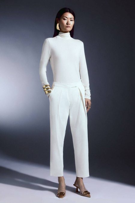 Tailoring Women Relaxed Fit Dress Pants Karen Millen Ivory