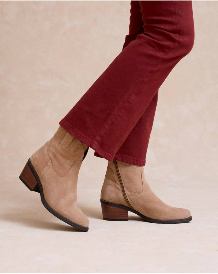 Taupe Women Ankle Boots Corisa Heel Footwear Polín Et Moi