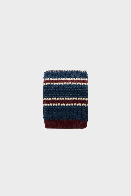 Ties Men Navy/Red Striped Silk Knit Tie Purificacion Garci