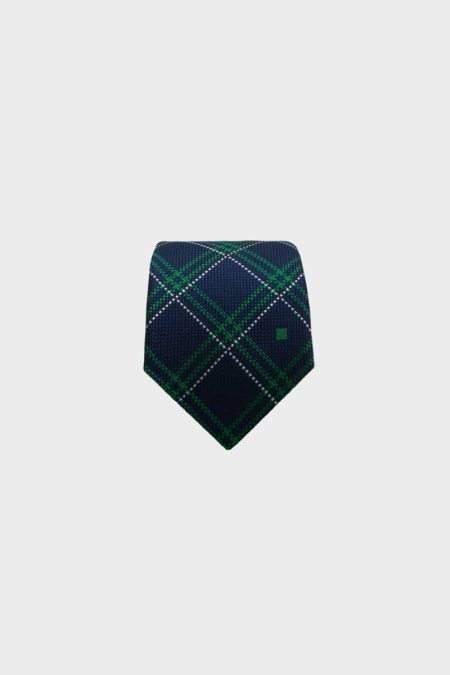 Ties Navy/Green Purificacion Garci Men Windowpane Chequered Silk Tie