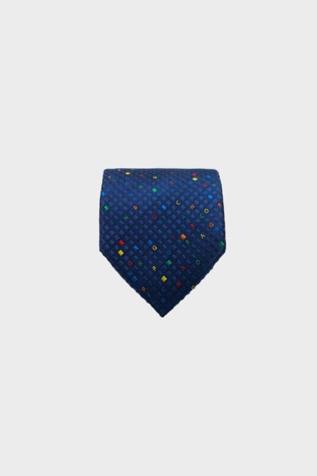 Ties Purificacion Garci Word Search Cubes Silk Tie Men Navy