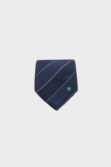 Ties Striped Textured Silk Tie Men Navy/Green Purificacion Garci