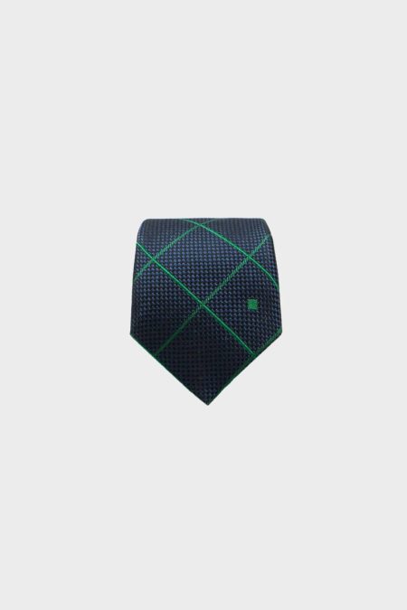 Ties Windowpane Check Silk Tie Men Purificacion Garci Navy/Green
