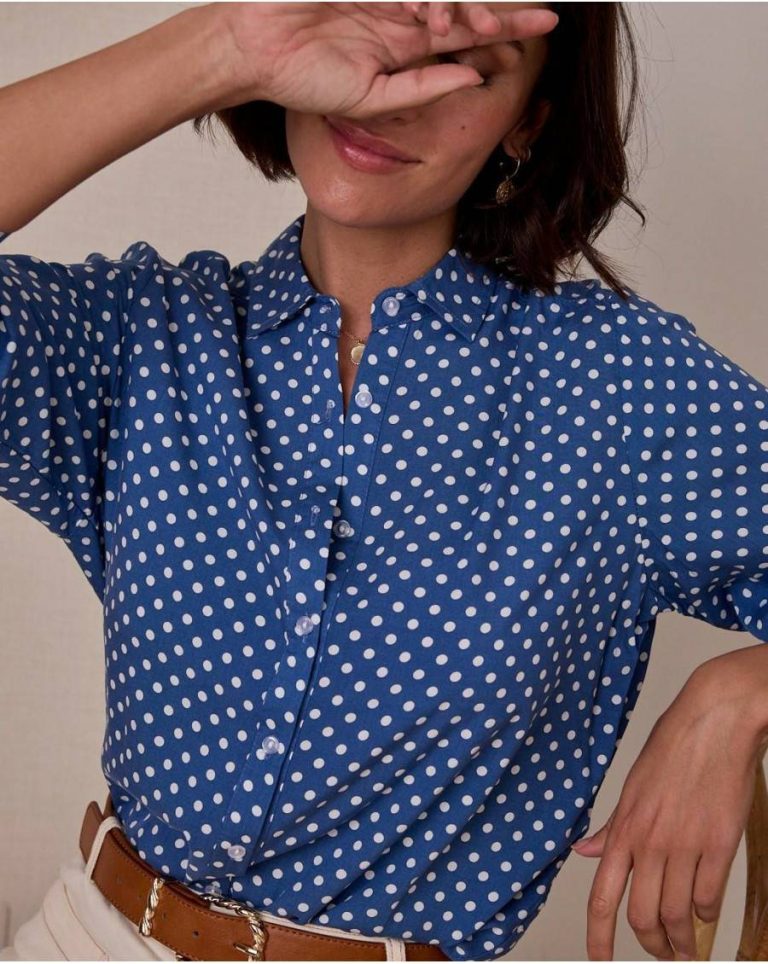 Tops Denim Corica Polka Dot Shirt Polín Et Moi Women - Image 3