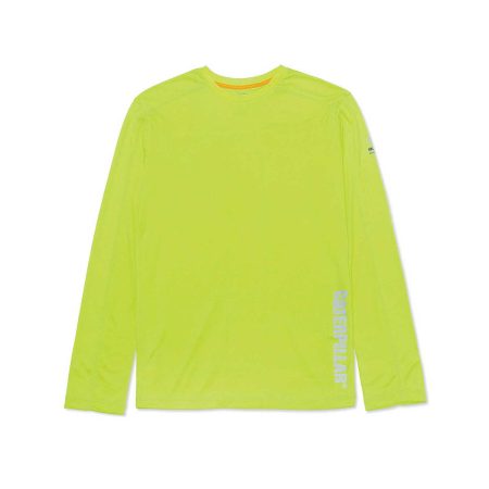 Tops & Outerwear Hi-Vis Yellow Men's Coolmax Long Sleeve Tee Men Cat