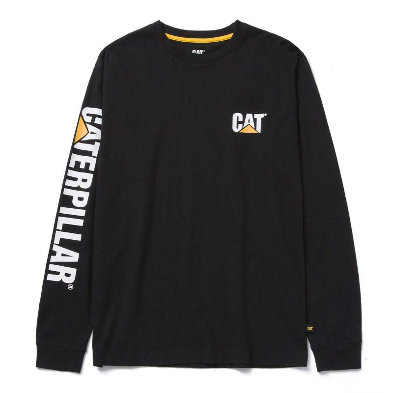 Tops & Outerwear Men Cat Black Men's Trademark Banner Long Sleeve Tee - Image 3