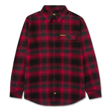Tops & Outerwear Men Red/Black Cat Men's Flannel Shirt