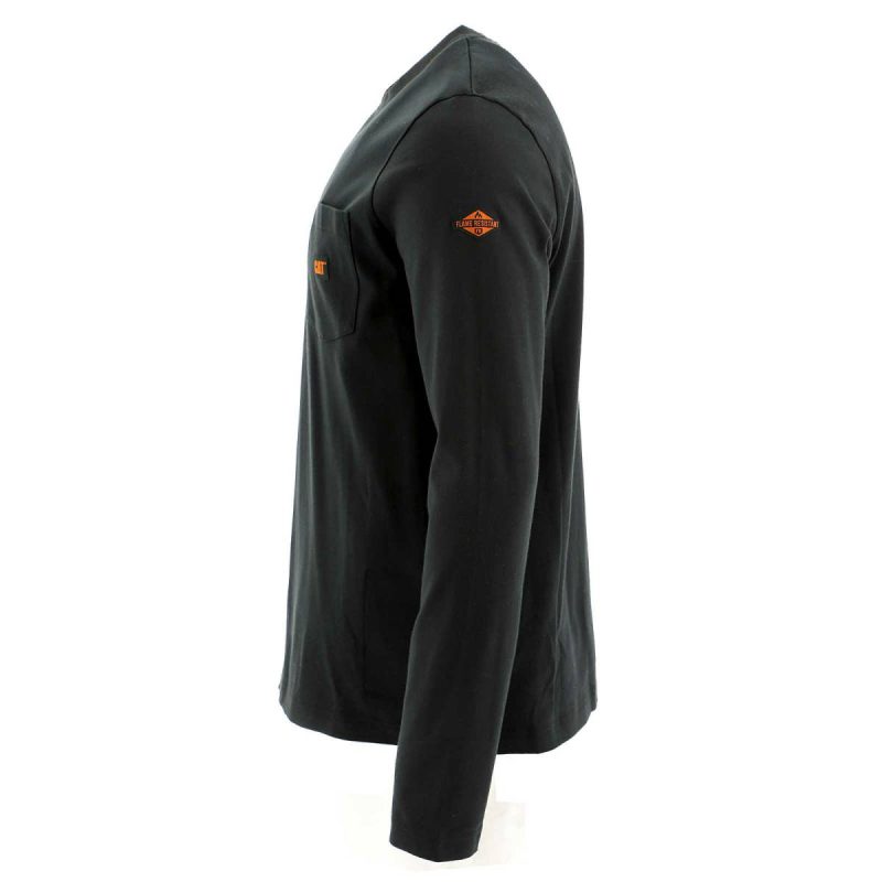 Tops & Outerwear Men's Flame Resistant Logo Pocket Long Sleeve Tee Black Cat Men - Image 2
