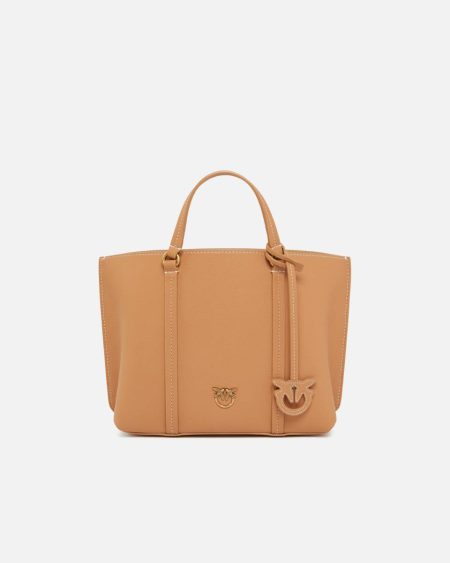 Tumbled Leather Shopper Bag Nougat-Antique Gold Shoulder Bags Pinko