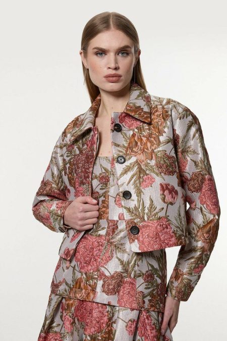 Two-Piece Sets Karen Millen Floral Jacquard Tailored Jacket Women Floral