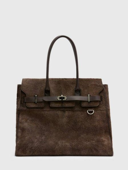 Weekender Duffle Men Leather Bags Charc Brown John Varvatos