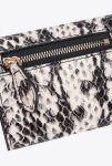 White/Black-Light Gold Pinko Galleria Small Wallet In Reptile-Print Leather Purses - Image 4