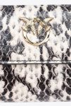 White/Black-Light Gold Pinko Galleria Small Wallet In Reptile-Print Leather Purses - Image 5