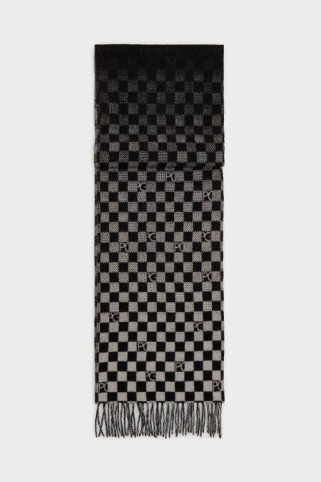 White/Black Women Scarves Cubo Wool Scarf Purificacion Garci