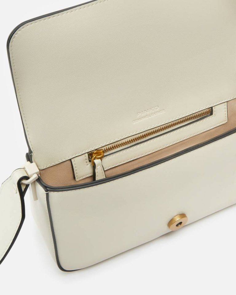 White + White-Block Colour Small Colorful Mini Love Bag Soft Shoulder Bag Shoulder Bags Pinko - Image 4