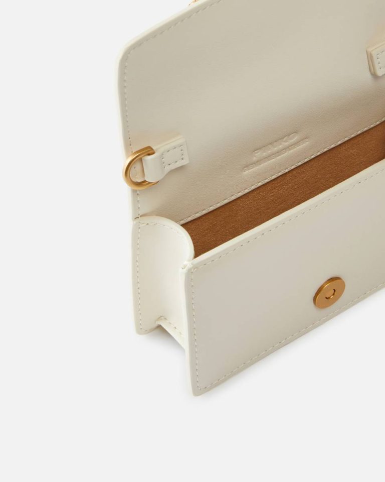 White+White-Antique Gold Crossbody Bags Micro Love Bag One Simply Pinko - Image 4