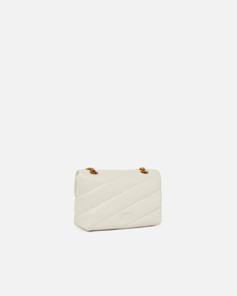 White+White-Antique Gold Pinko Crossbody Bags Baby Love Bag Puff Maxi Quilt - Image 2