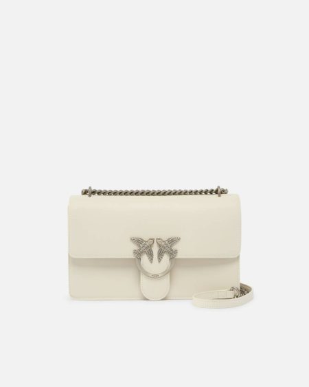 White+White-Old Silver Shoulder Bags Pinko Classic Love Bag One Simply