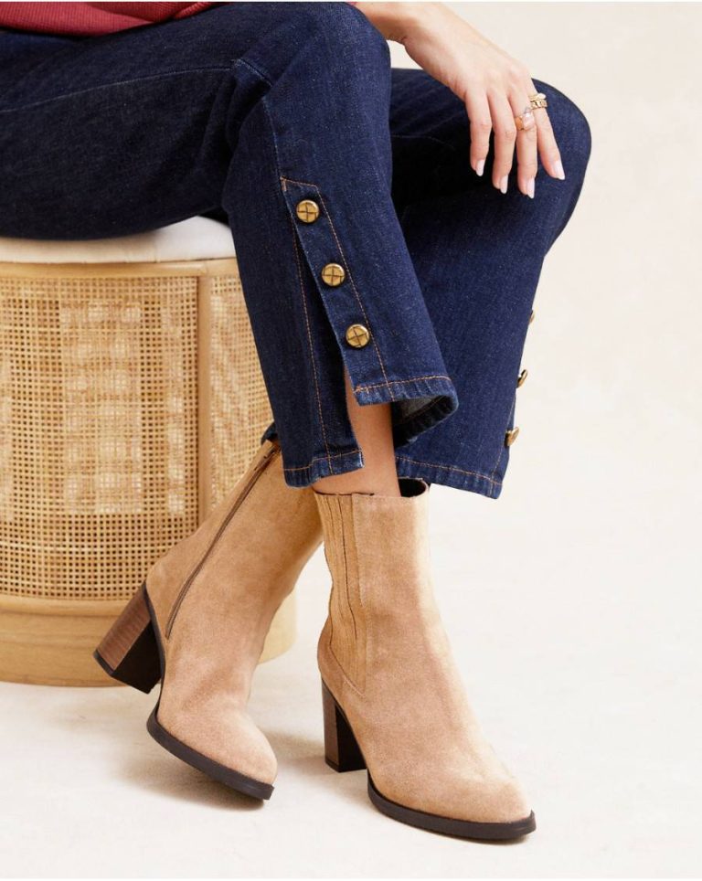 Women Ankle Boots Furmina Heel Polín Et Moi Footwear Taupe - Image 2