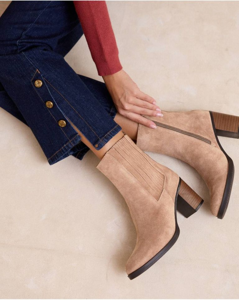 Women Ankle Boots Furmina Heel Polín Et Moi Footwear Taupe - Image 4