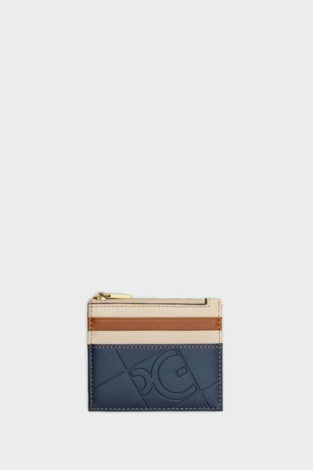 Women Atlantic Blue/Gardenia Purificacion Garci Card Holders And Coin Purses Combinacion Unica Zipped Card Holder