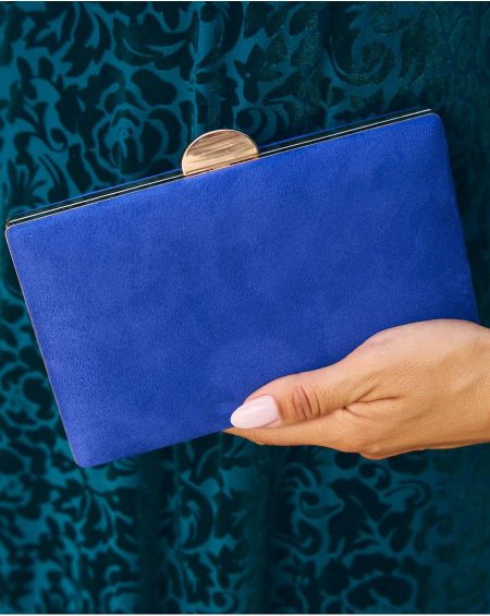 Women Bags Polín Et Moi Klein Blue Clutch Rectangle Yureni