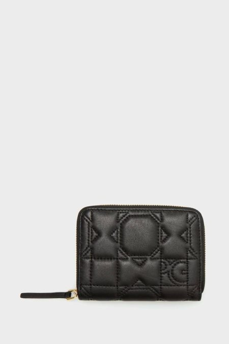 Women Black Granada Zipped Japanese Wallet Purificacion Garci Small Wallets