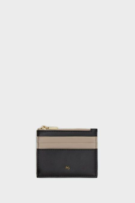 Women Black Origami Zipped Card Holder Purificacion Garci Card Holders And Coin Purses