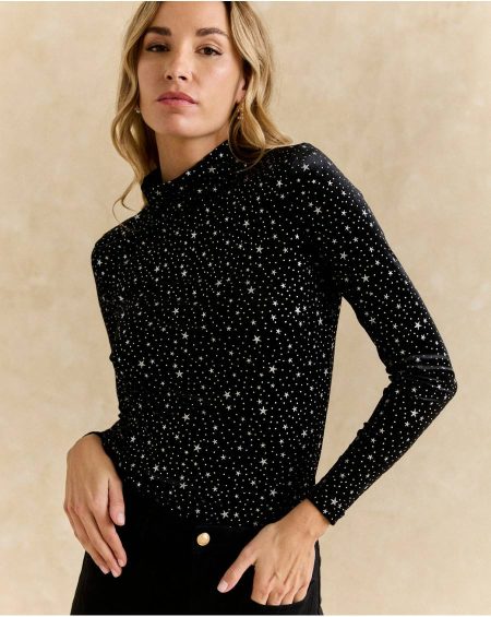 Women Black Vania Velvet Top Tops Polín Et Moi