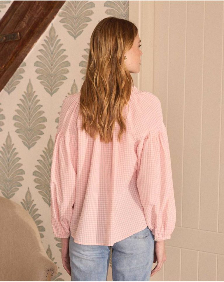 Women Blouses And Shirts Salmon Polín Et Moi Vichy Marilen Blouse - Image 2
