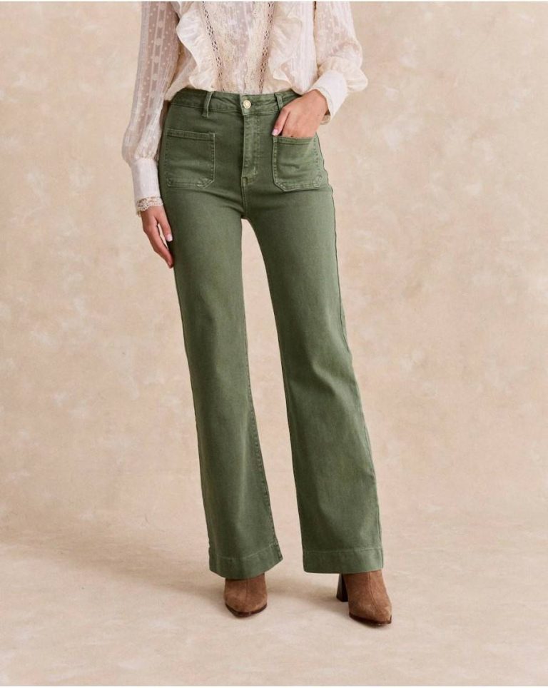 Women Bottoms Yaria Pocket Pants Green Forest Polín Et Moi - Image 3