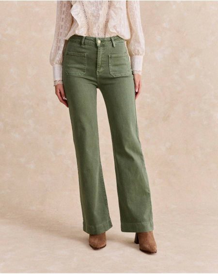 Women Bottoms Yaria Pocket Pants Green Forest Polín Et Moi