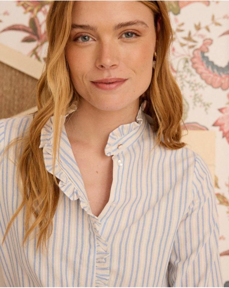 Women Calin Striped Blouse Blouses And Shirts Polín Et Moi White - Image 5