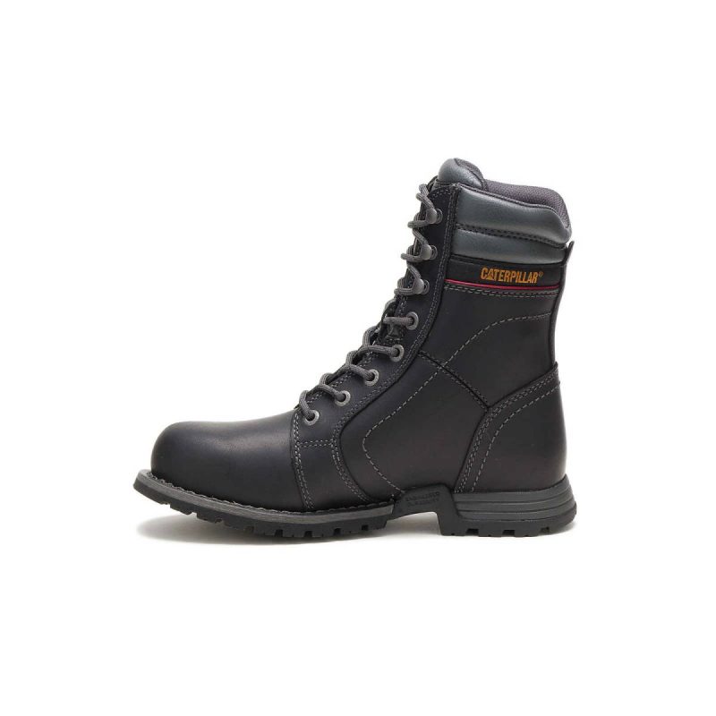 Women Cat Women's Echo Waterproof Steel Toe Work Boot Black Boots - Image 4