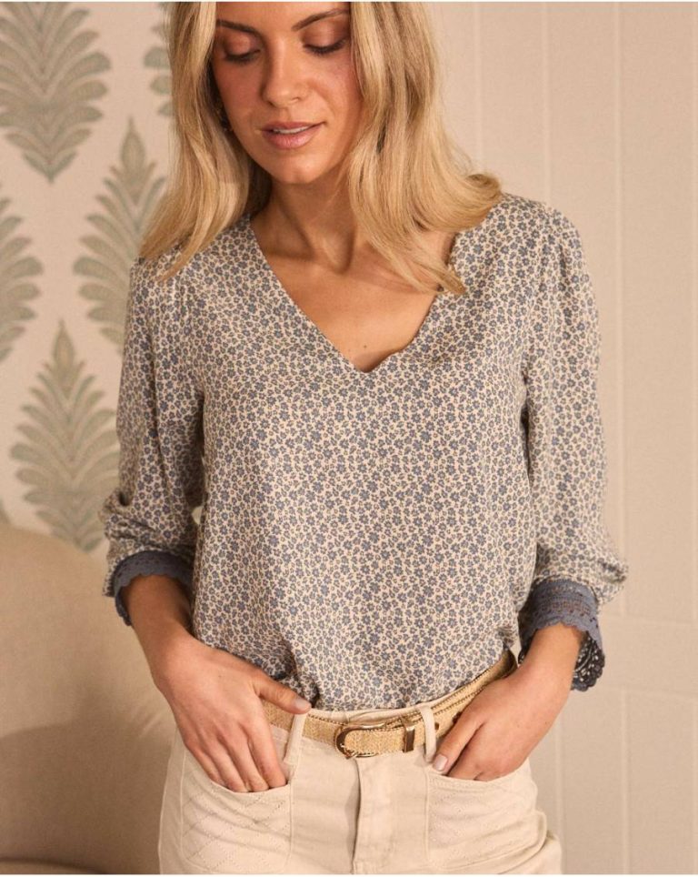 Women Cream Blouses And Shirts Belisa Flowers Blouse Polín Et Moi - Image 2