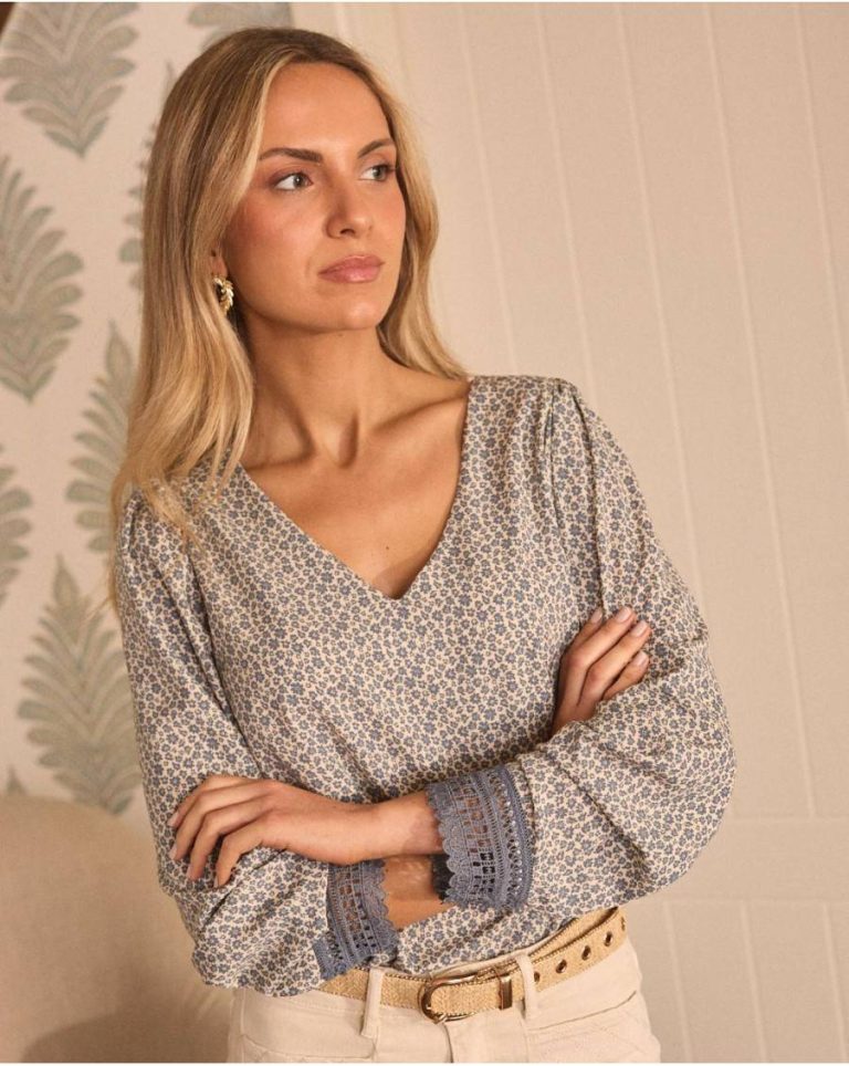Women Cream Blouses And Shirts Belisa Flowers Blouse Polín Et Moi - Image 3