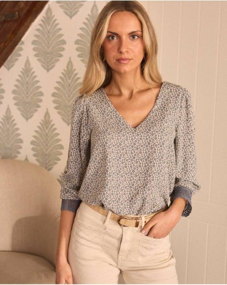 Women Cream Blouses And Shirts Belisa Flowers Blouse Polín Et Moi