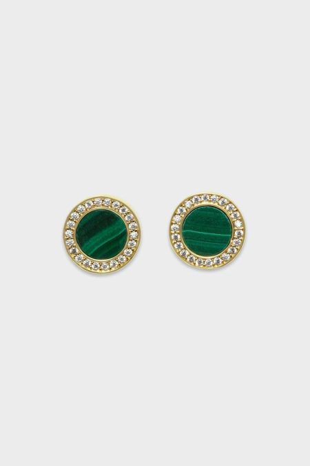Women Crystal Green/Gold Moonlight Earrings Purificacion Garci