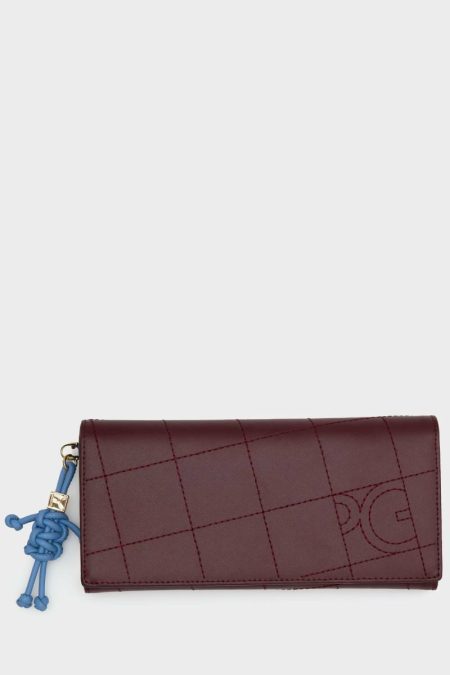 Women Cubi American Wallet With Detachable Coin Purse Purificacion Garci Burgundy Large Wallets