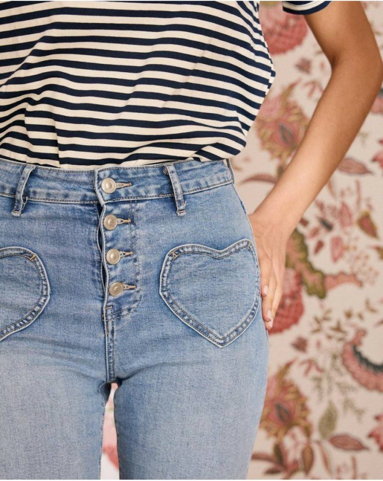 Women Denim Trousers Denim Quiri Hearts Polín Et Moi - Image 2